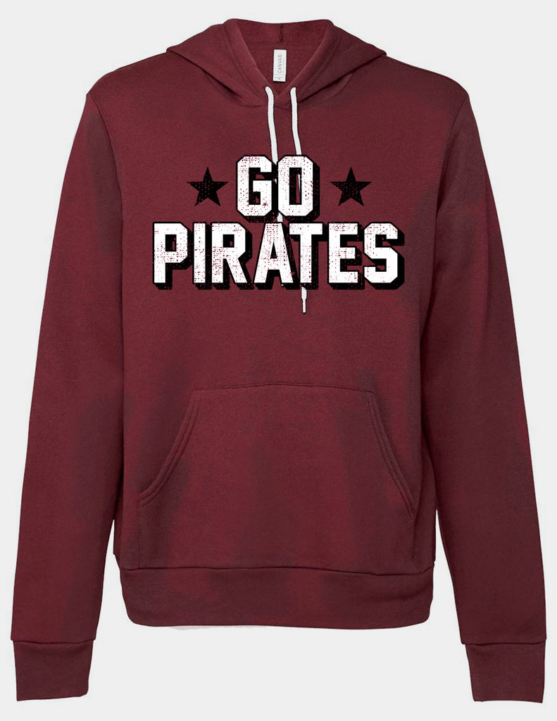 Wylie Cheer Bella Canvas Maroon GO PIRATES Hoodie