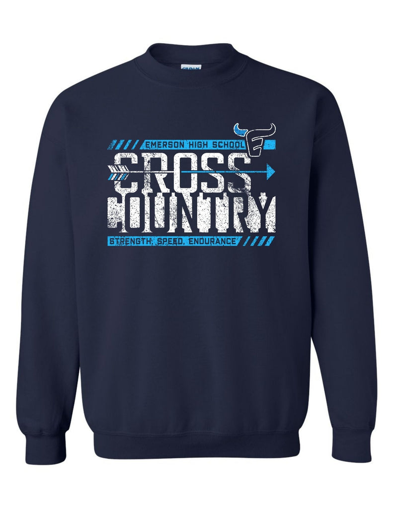 Emerson Cross Country Navy Arrow Design Crewneck Sweatshirt