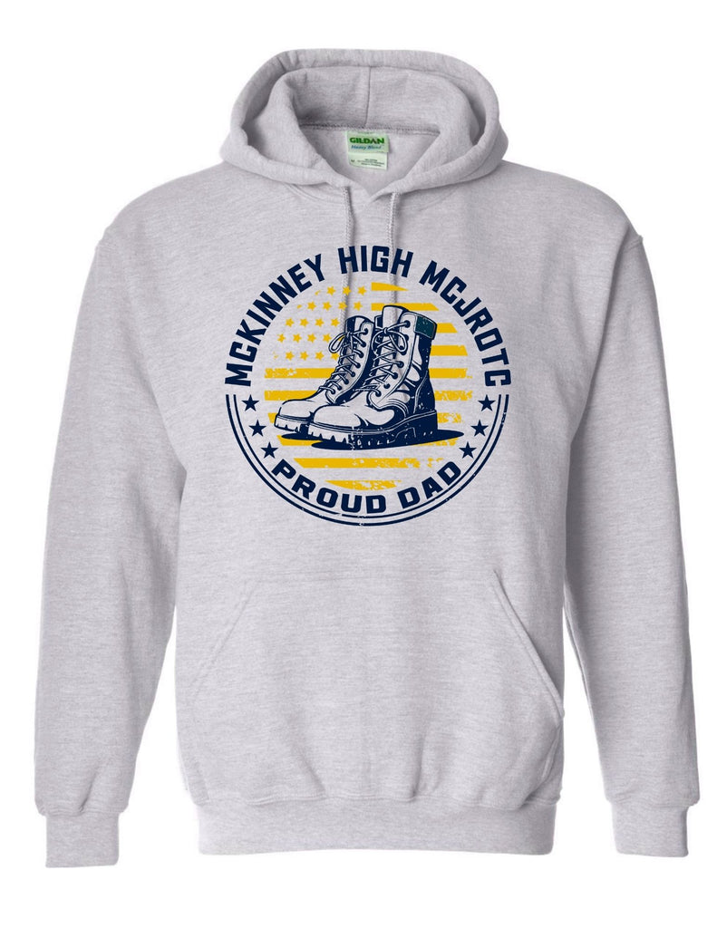 McKinney High JROTC Ash Gray Proud Dad Hoodie