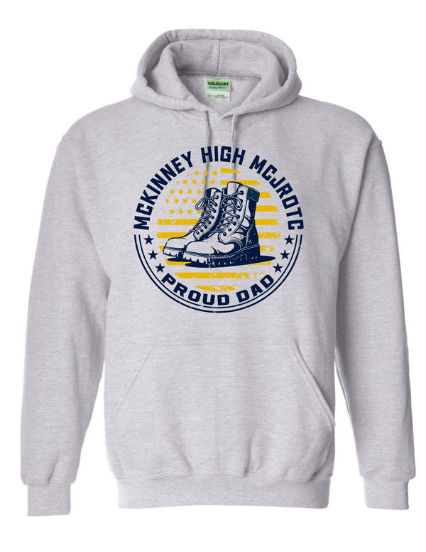 McKinney High JROTC Ash Gray Proud Dad Hoodie