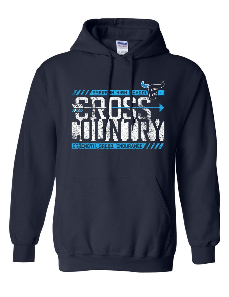 Emerson Cross Country Navy Arrow Design Hoodie