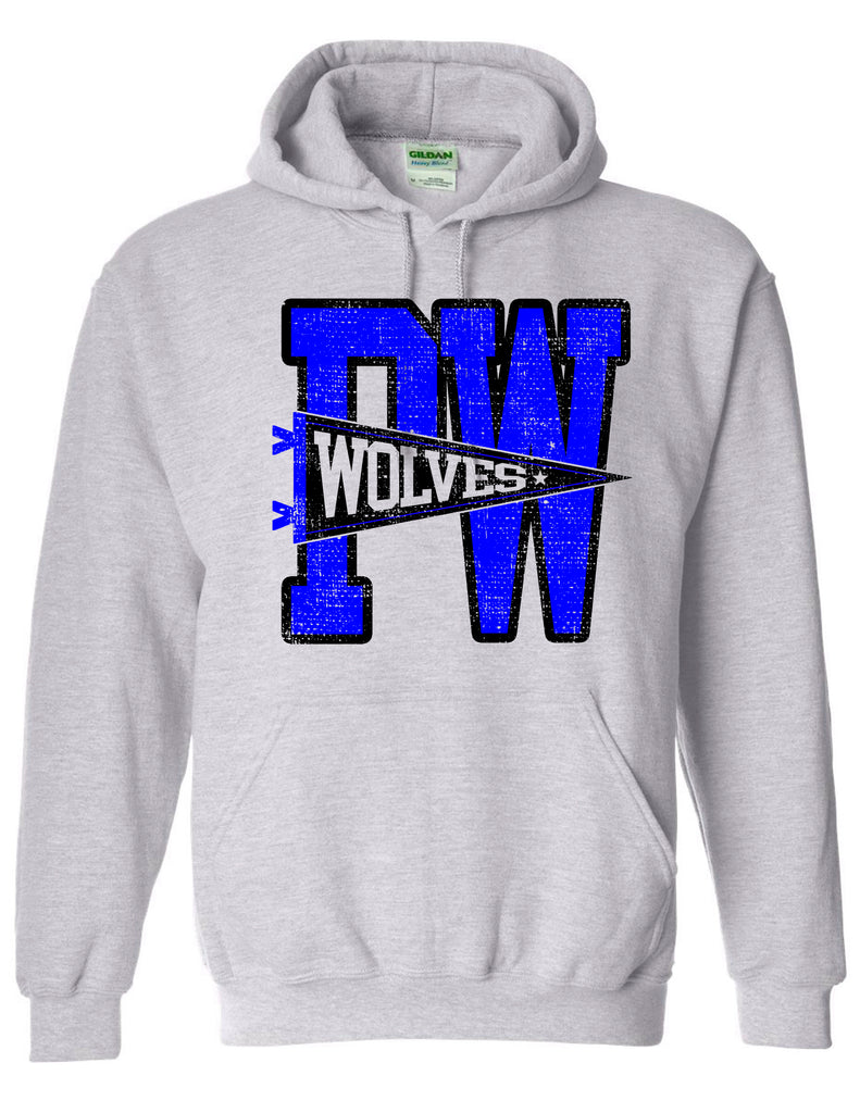Plano West JV Cheer Ash Gray Pennant Design Hoodie