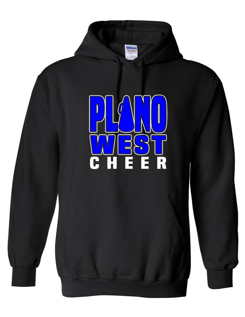 Plano West JV Cheer Black Megaphone Design Hoodie
