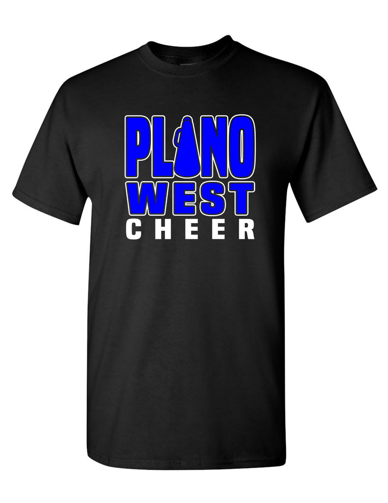 Plano West JV Cheer Black Megaphone Tee