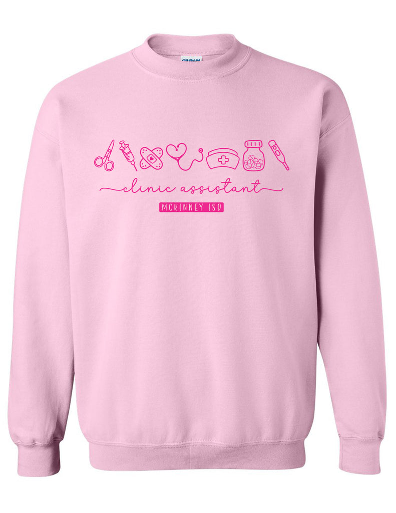 MISD Health Services Pink Clinic Assistant Icon Crewneck Sweatshirt