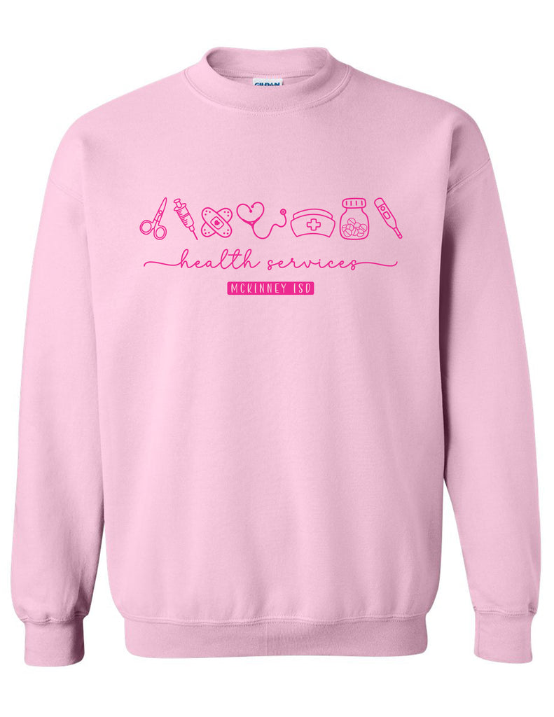 MISD Health Services Pink Health Services Icon Crewneck Sweatshirt