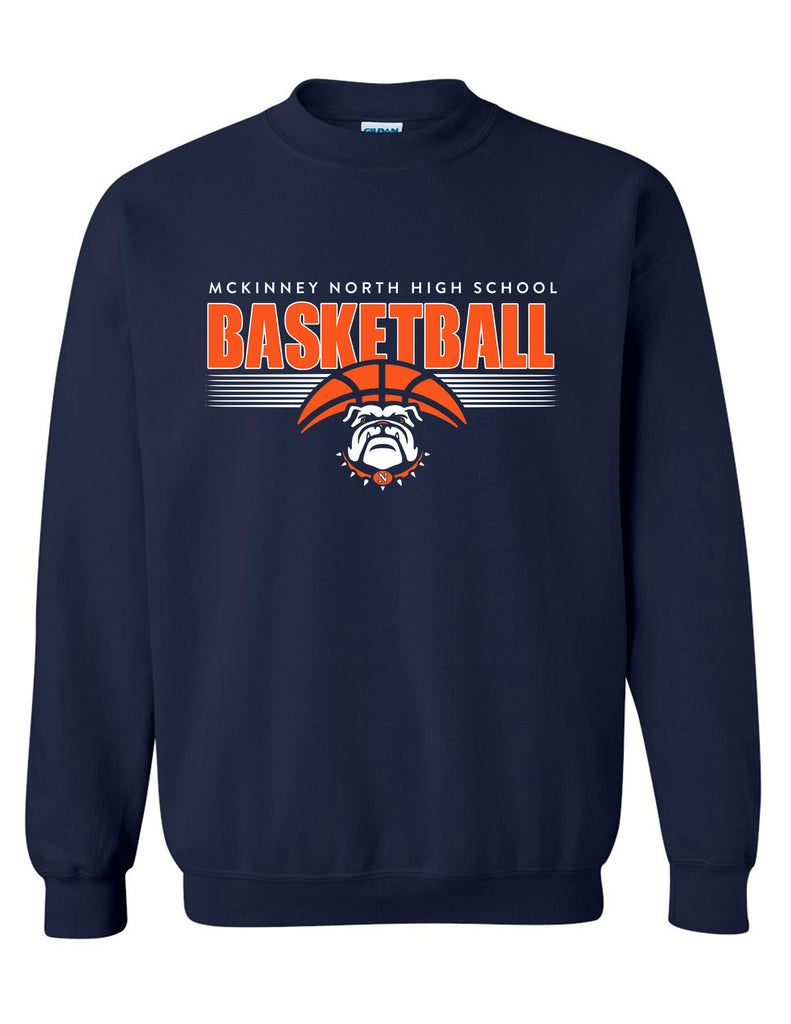 North Basketball Navy Lines Crewneck Sweatshirt