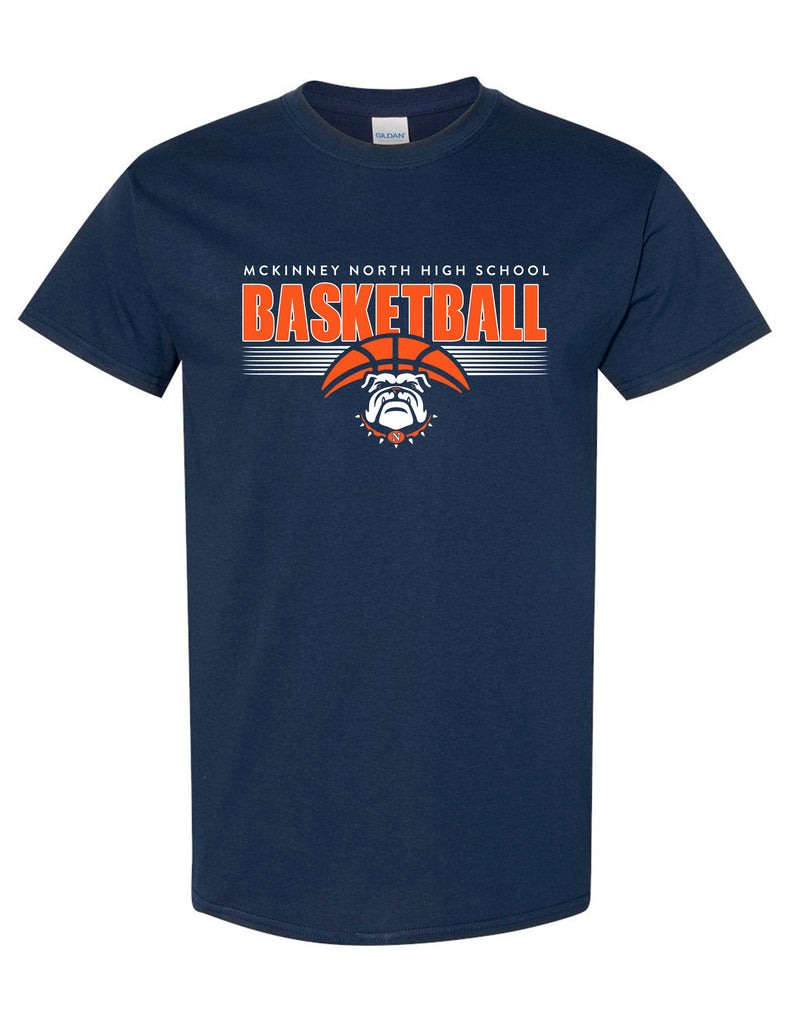 North Basketball Navy Lines Tee