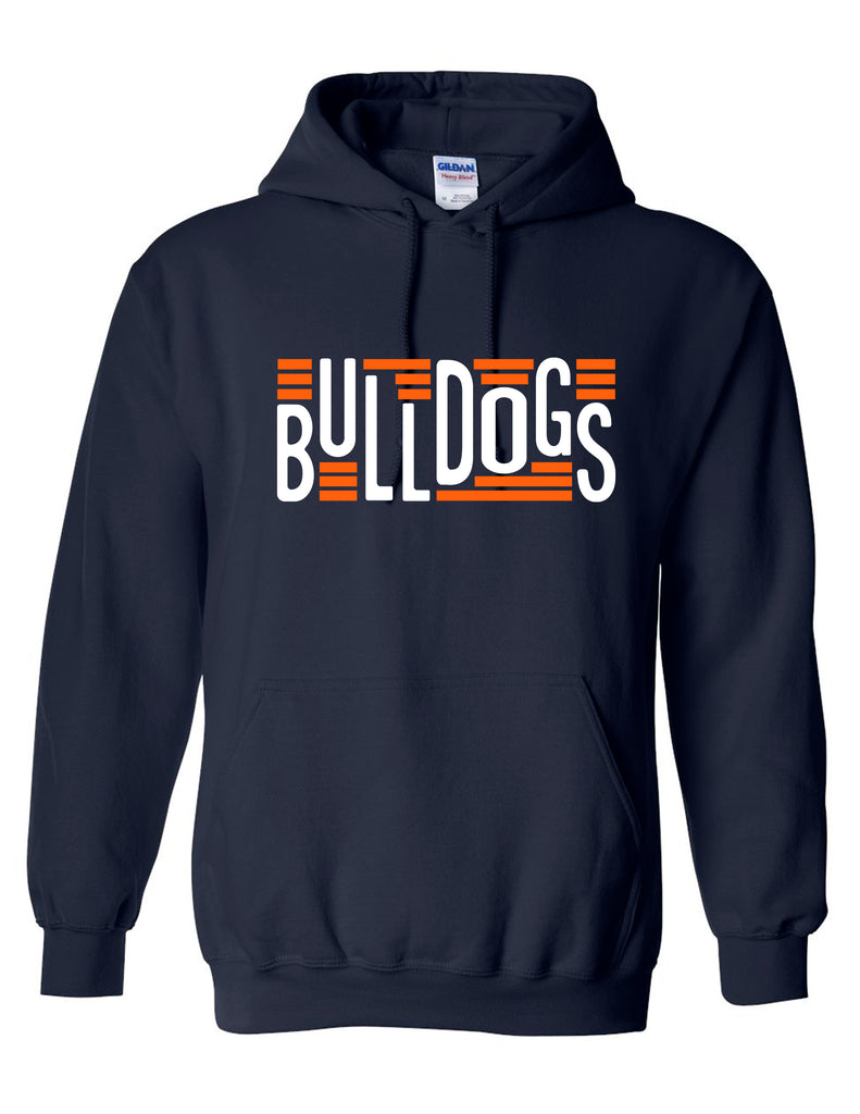 North Swim Navy Bulldogs Lines Design Hoodie