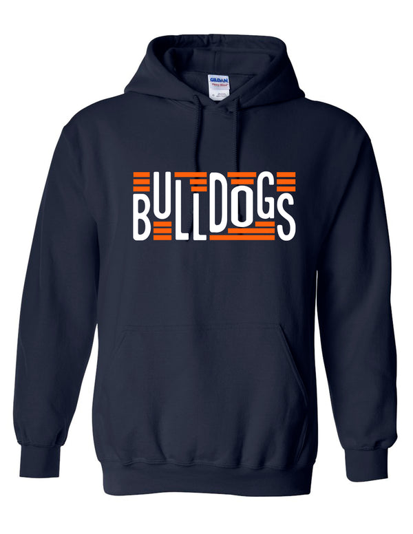 North Swim Navy Bulldogs Lines Design Hoodie