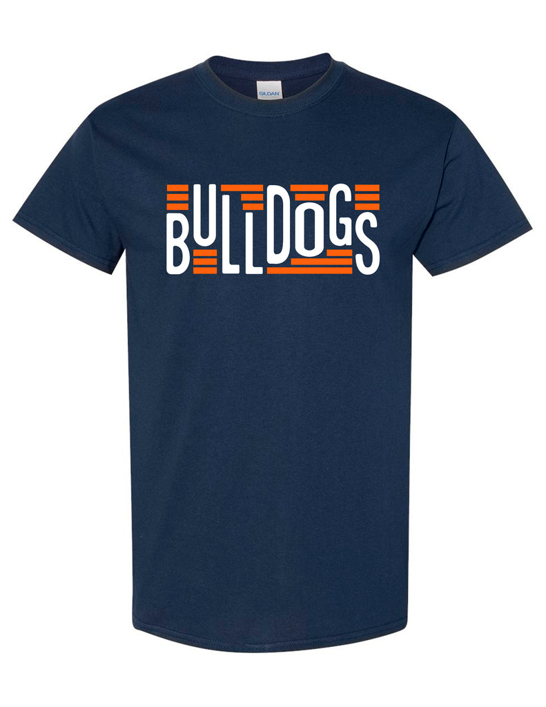 North Swim Navy Bulldogs Lines Design SS Tee