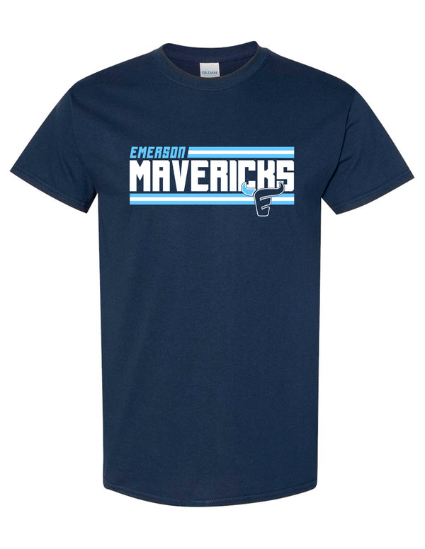 Emerson Football Navy Mavericks Tee