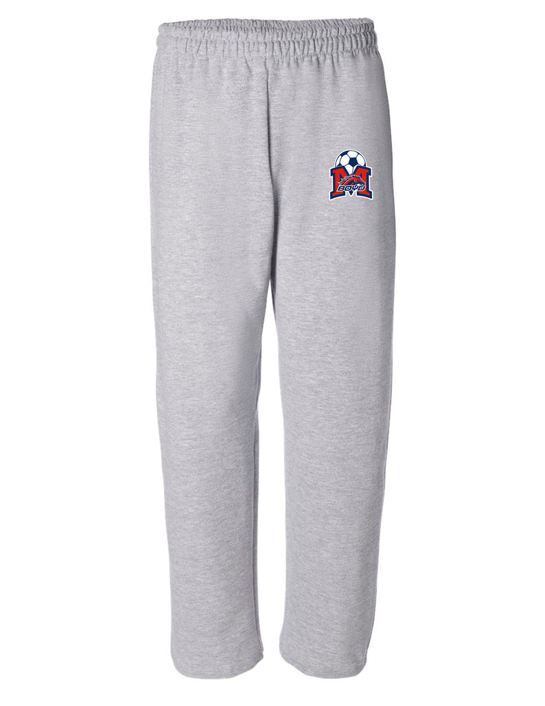 Boyd Girls Soccer Open Bottom Gray Sweatpants with Embroidery