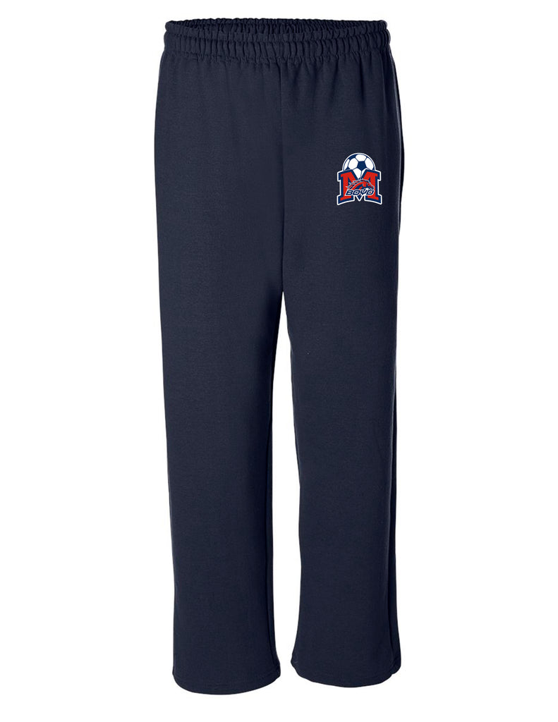 Boyd Girls Soccer Open Bottom Navy Sweatpants with Embroidery