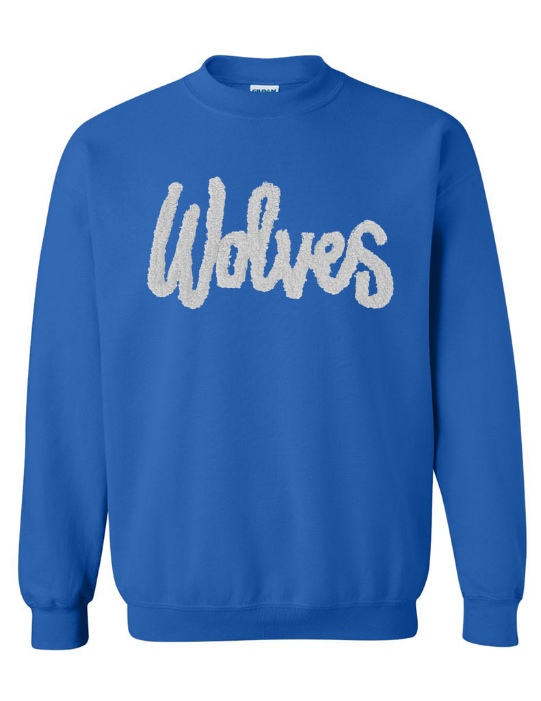 Plano West JV Cheer Wolves Chenille Embroidered Crewneck Sweatshirt