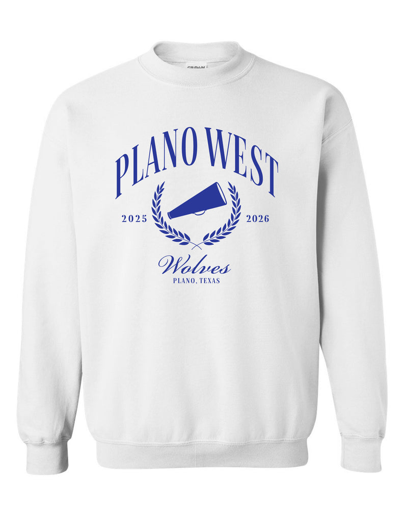Plano West Cheer White Social Club Crewneck Sweatshirt