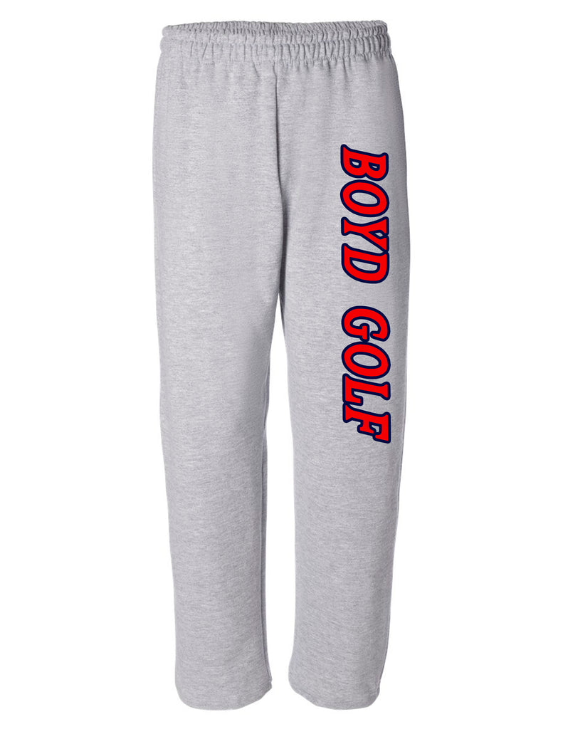 Boyd Golf Gray Open Bottom Sweatpants with Printed Leg