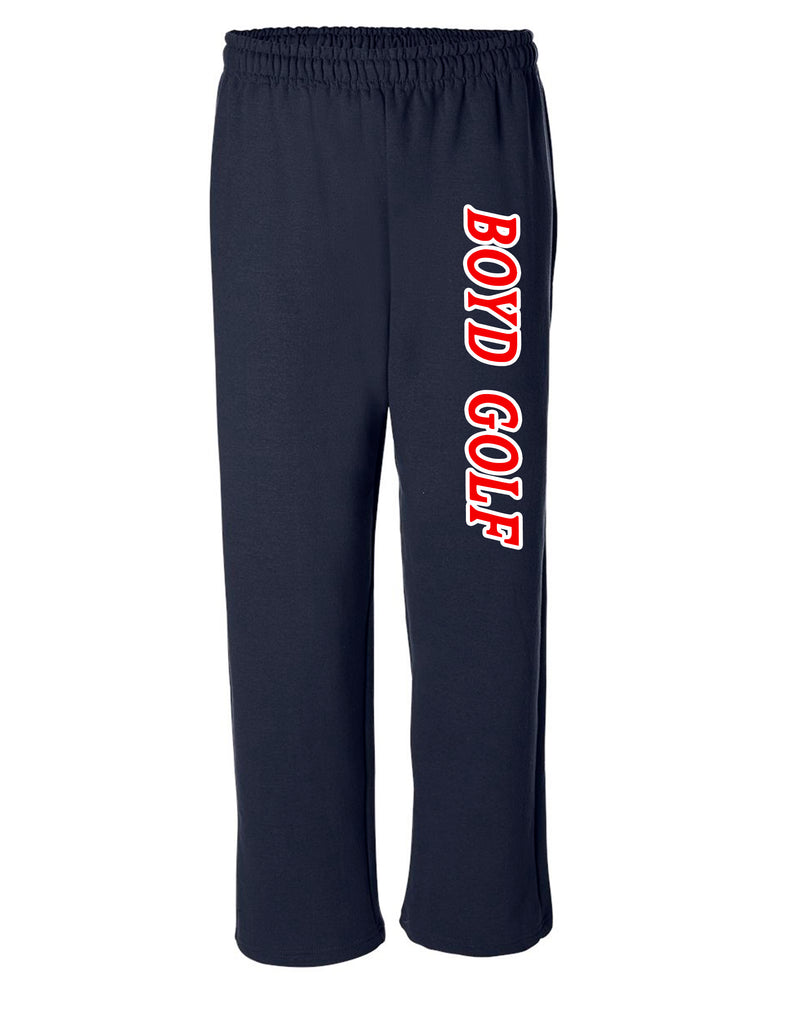 Boyd Golf Navy Open Bottom Sweatpants with Printed Leg