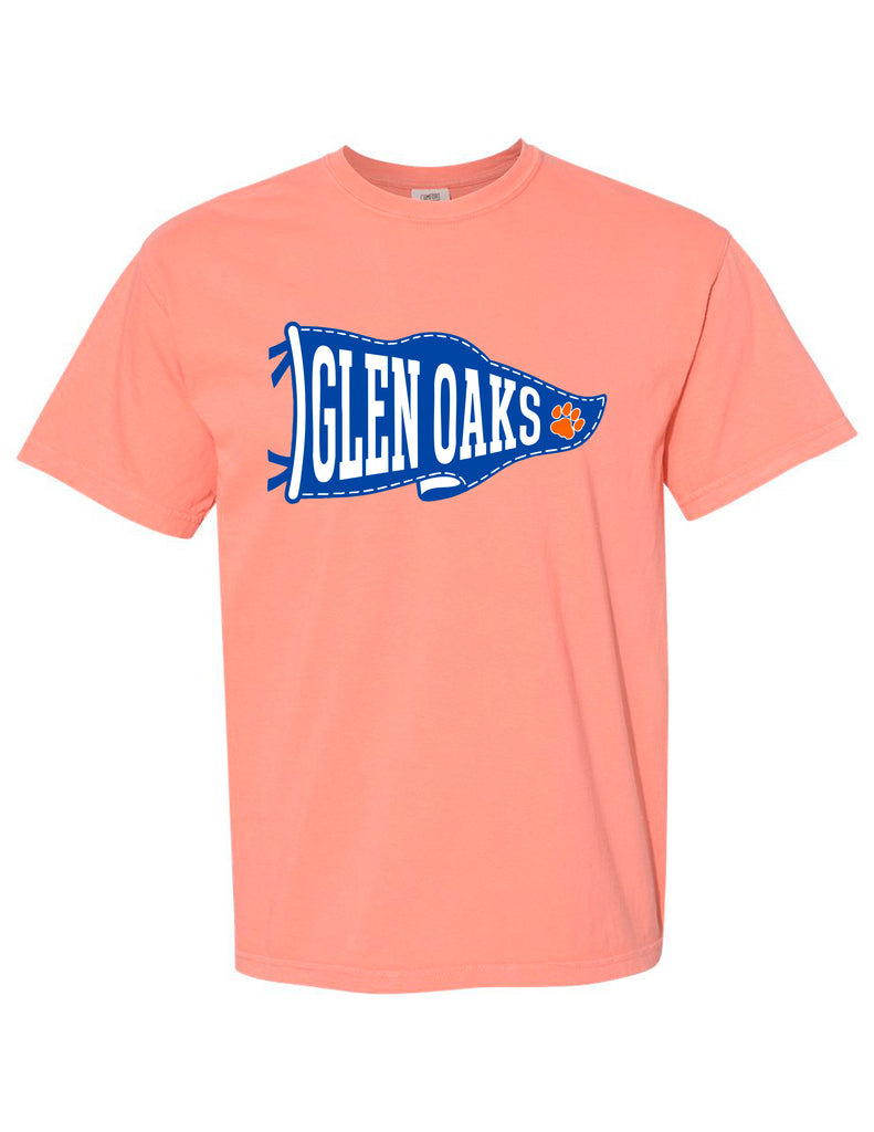 Glen Oaks Comfort Color Short Sleeve T-Shirt Terracotta Pennant Design YOUTH