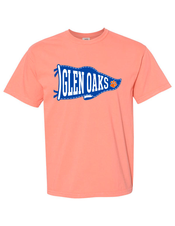 Glen Oaks Comfort Color Short Sleeve T-Shirt Terracotta Pennant Design YOUTH