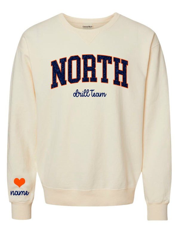 NorthStars Glitter Applique Comfort Wash Crewneck Sweatshirt