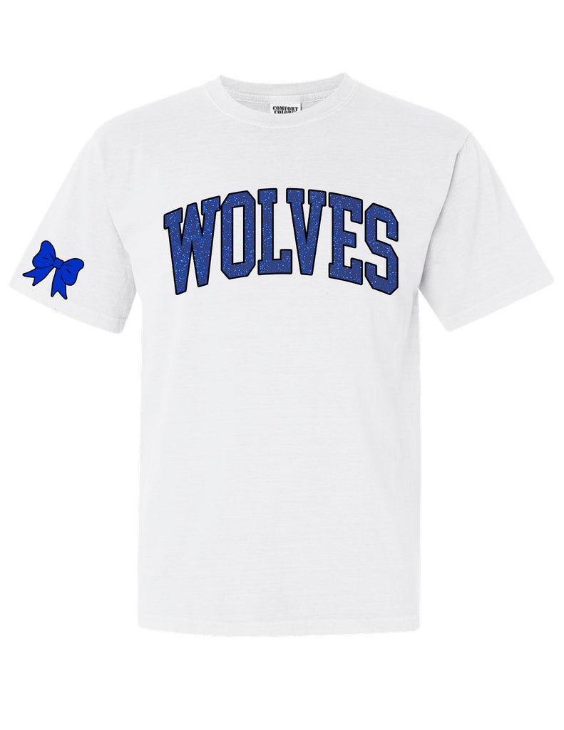 Plano West JV Cheer Embroidered Glitter Applique Comfort Colors Tee