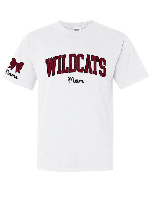 Plano Senior Glitter Applique White Comfort Wash MOM Tee with Personalization Option
