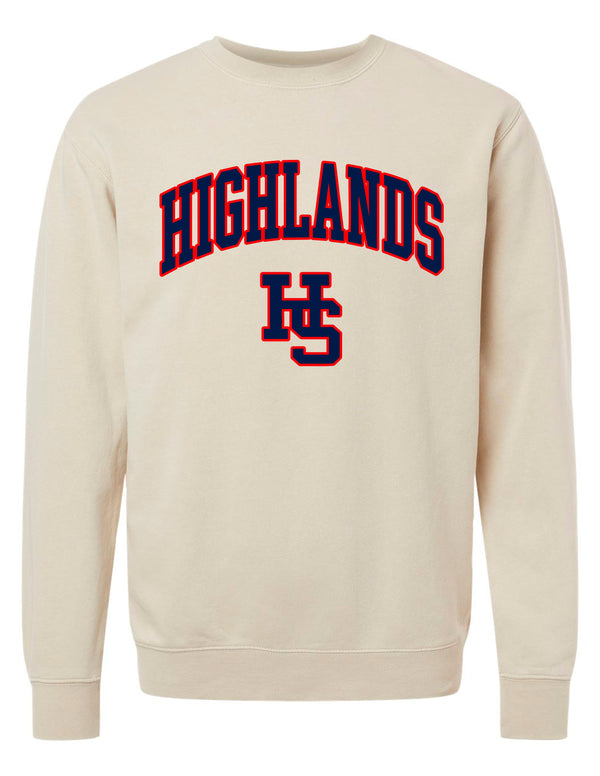 Highlands Cheer Independent Trading Ivory Highlands HS Crewneck