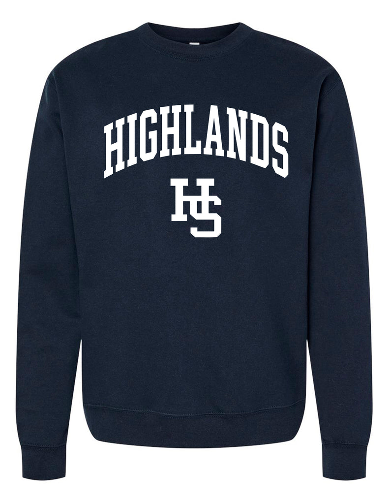 Highlands Cheer Independent Trading Navy Highlands HS Crewneck