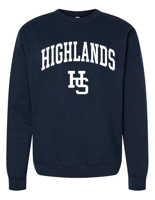 Highlands Cheer Independent Trading Navy Highlands HS Crewneck