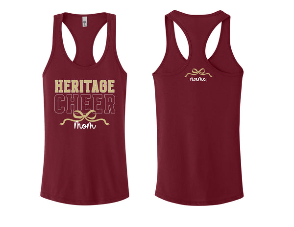 Heritage Cheer MOM Next Level Cardinal Tank with Personalization
