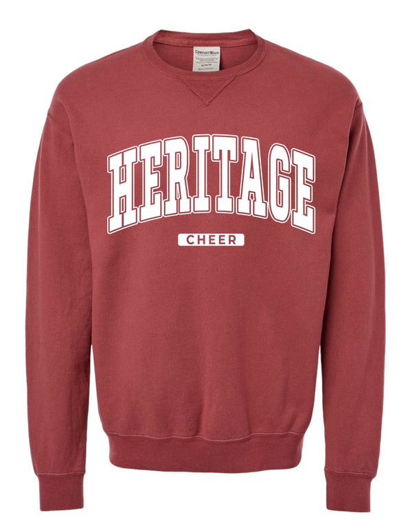 Heritage Cheer Oversized Print Cayenne Comfort Wash Crewneck