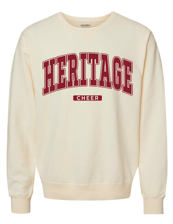 Heritage Cheer Oversized Print Parchment Comfort Wash Crewneck