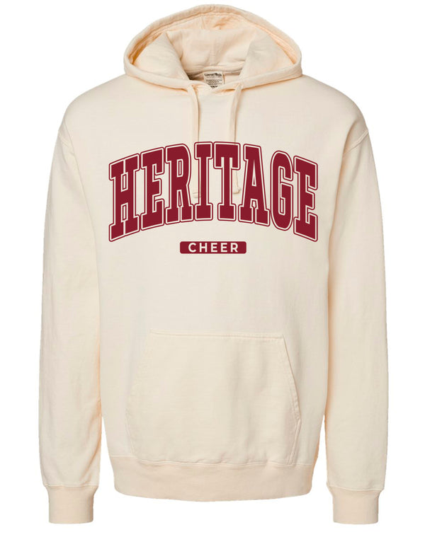 Heritage Cheer Oversized Print Parchment Comfort Wash Hoodie