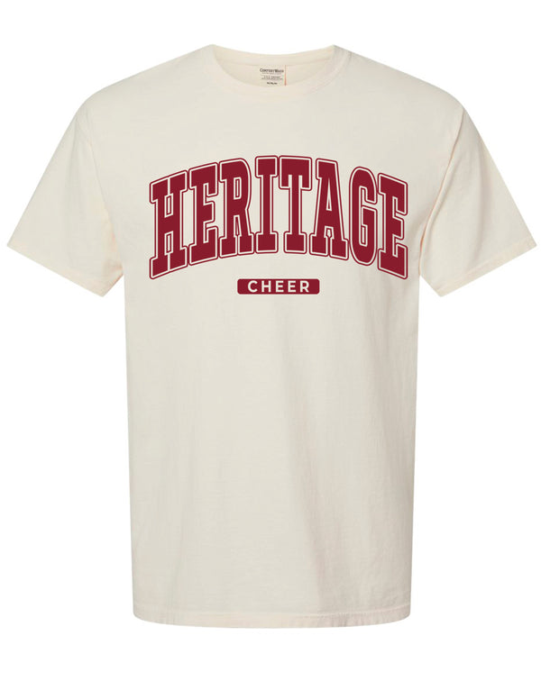 Heritage Cheer Oversized Print Parchment Comfort Wash Tee