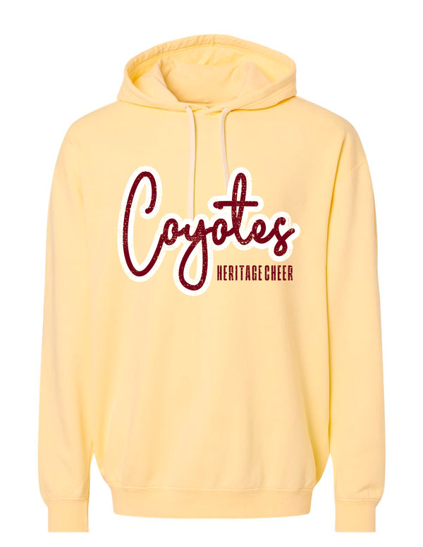 Heritage Cheer Script Butter Comfort Colors Hoodie