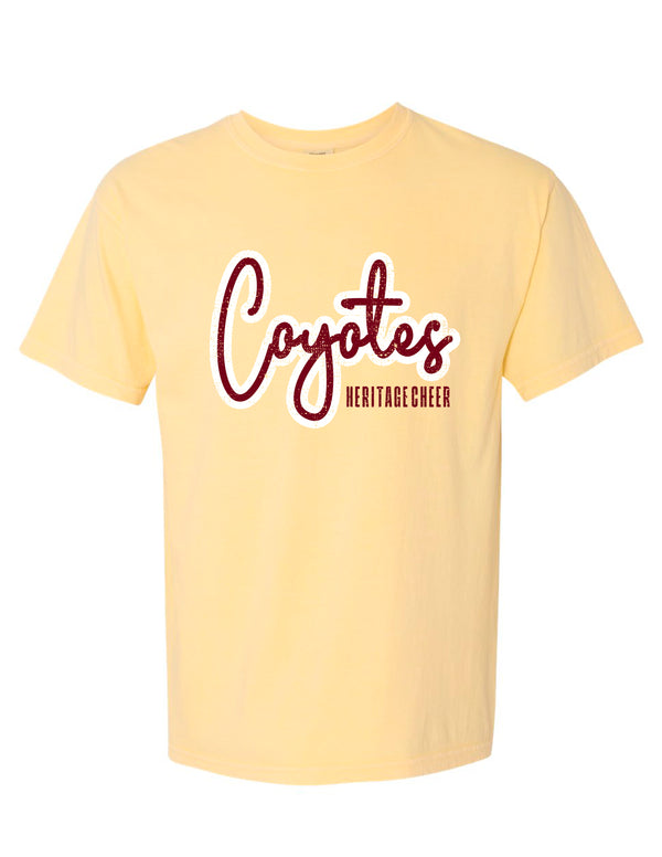 Heritage Cheer Script Butter Comfort Colors Tee