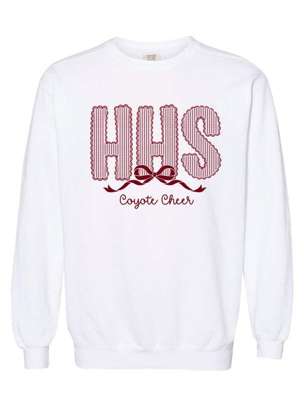 Heritage Cheer Seersucker Lace White Comfort Colors Crewneck