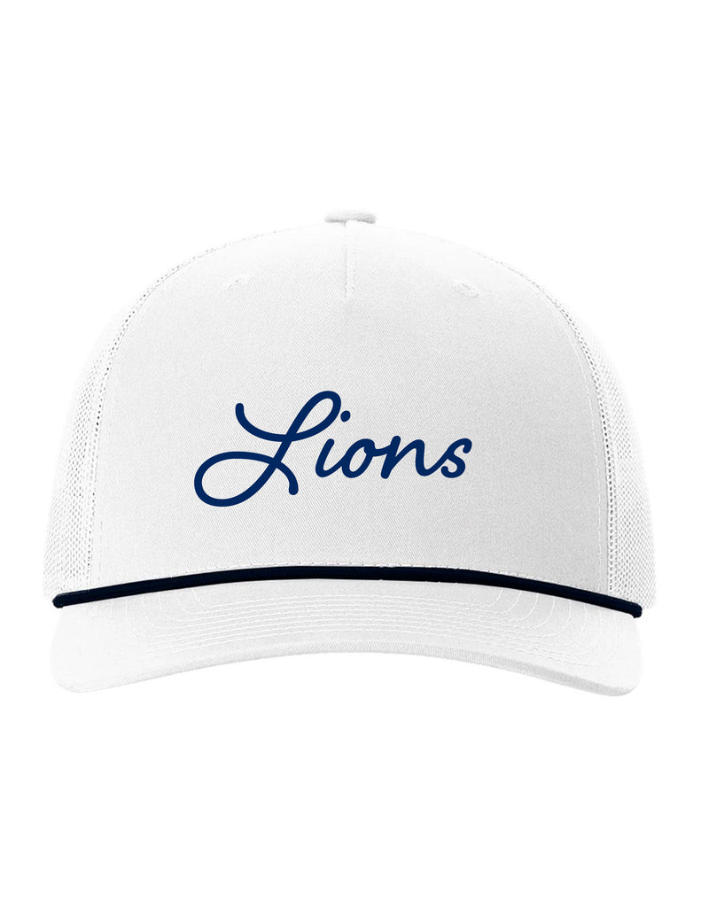 High Cheer Richardson White Rope Hat with Lions Script