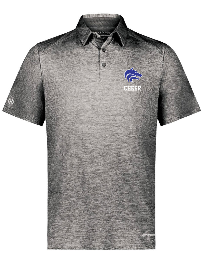 Plano West Cheer Holloway Heathered Black Polo with Embroidered Logo CHEER