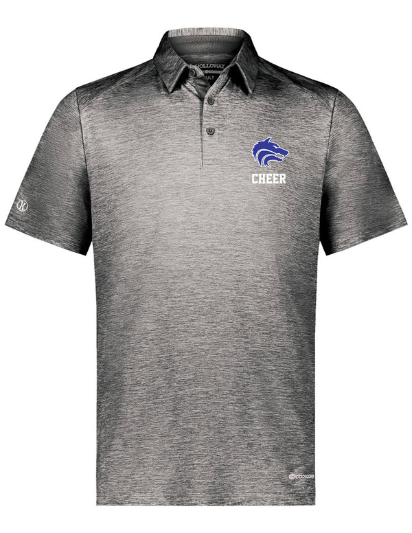 Plano West Cheer Holloway Heathered Black Polo with Embroidered Logo CHEER