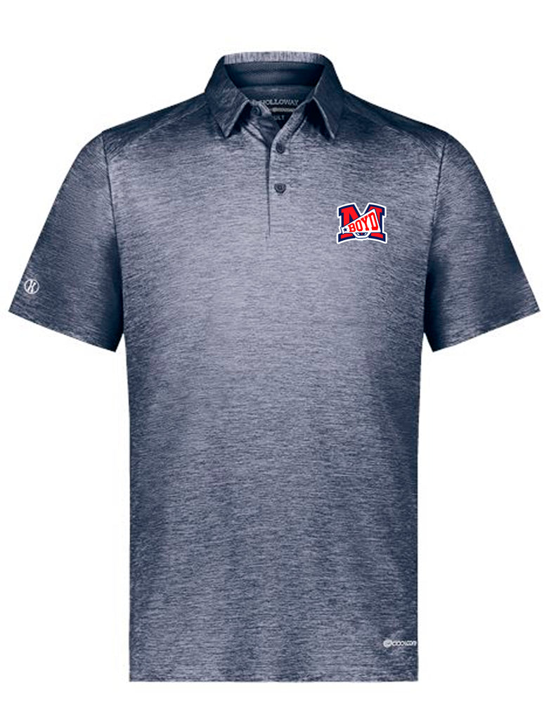 Boyd Cheer Holloway Navy Heathered Polo with Embroidery