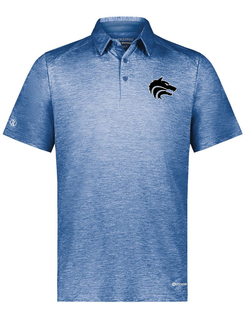 Plano West Cheer Holloway Heathered Royal Polo with Embroidery