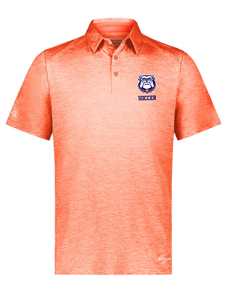 North Soccer Holloway Orange Heathered Polo with Embroidery