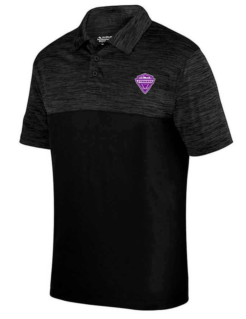 Strikerz Augusta Shadow Tonal Black Polo with Embroidered Logo