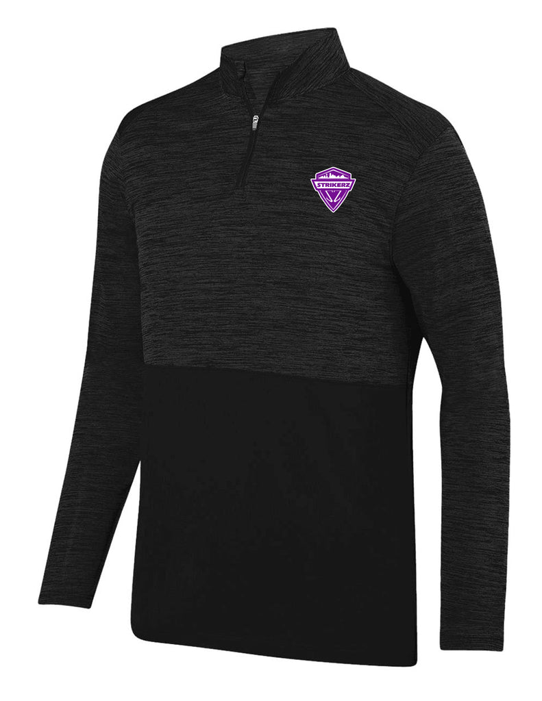 Strikerz Augusta Shadow Tonal Black Polo Quarter Zip