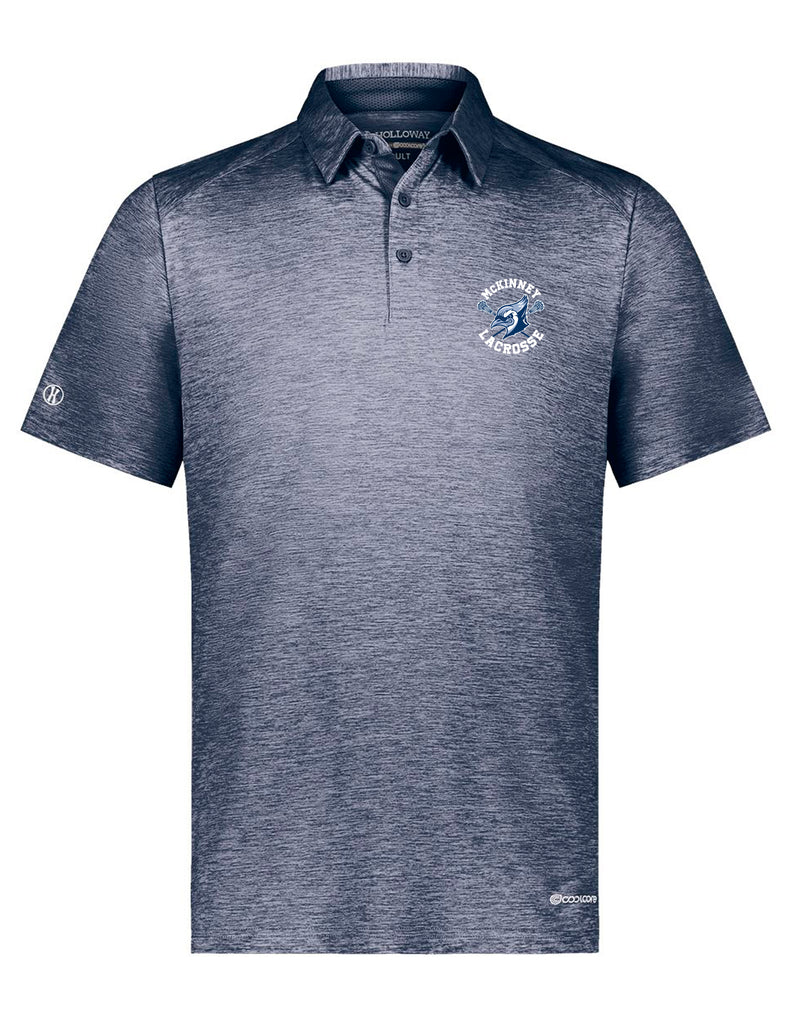 McKinney Lacrosse Holloway Navy Heathered Polo with Embroidery