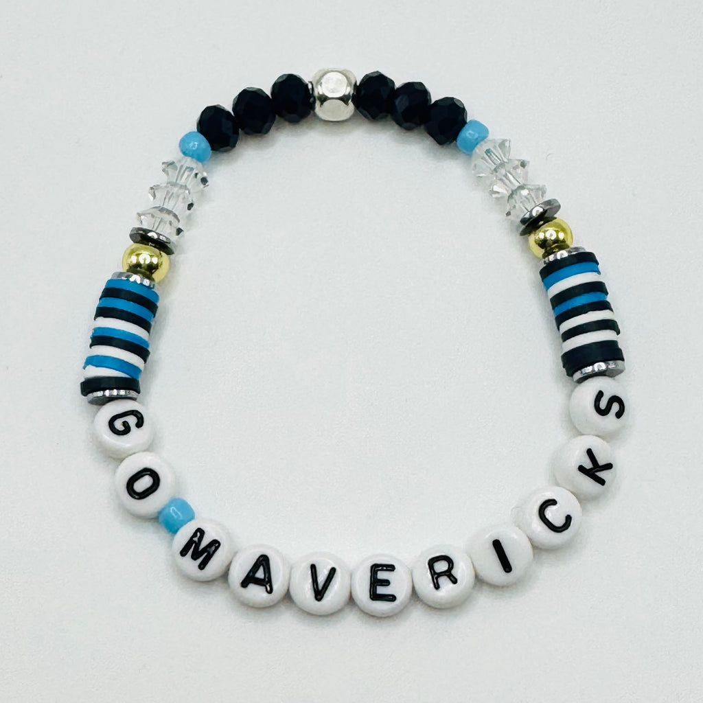 Emerson Cheer GO MAVERICKS Beaded Word Stretch Bracelet