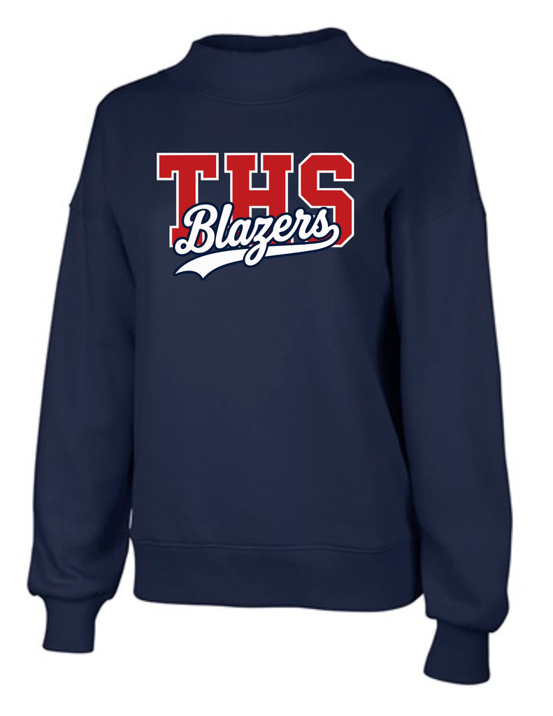 The Highlands School Blazers Applique Navy Mock Neck