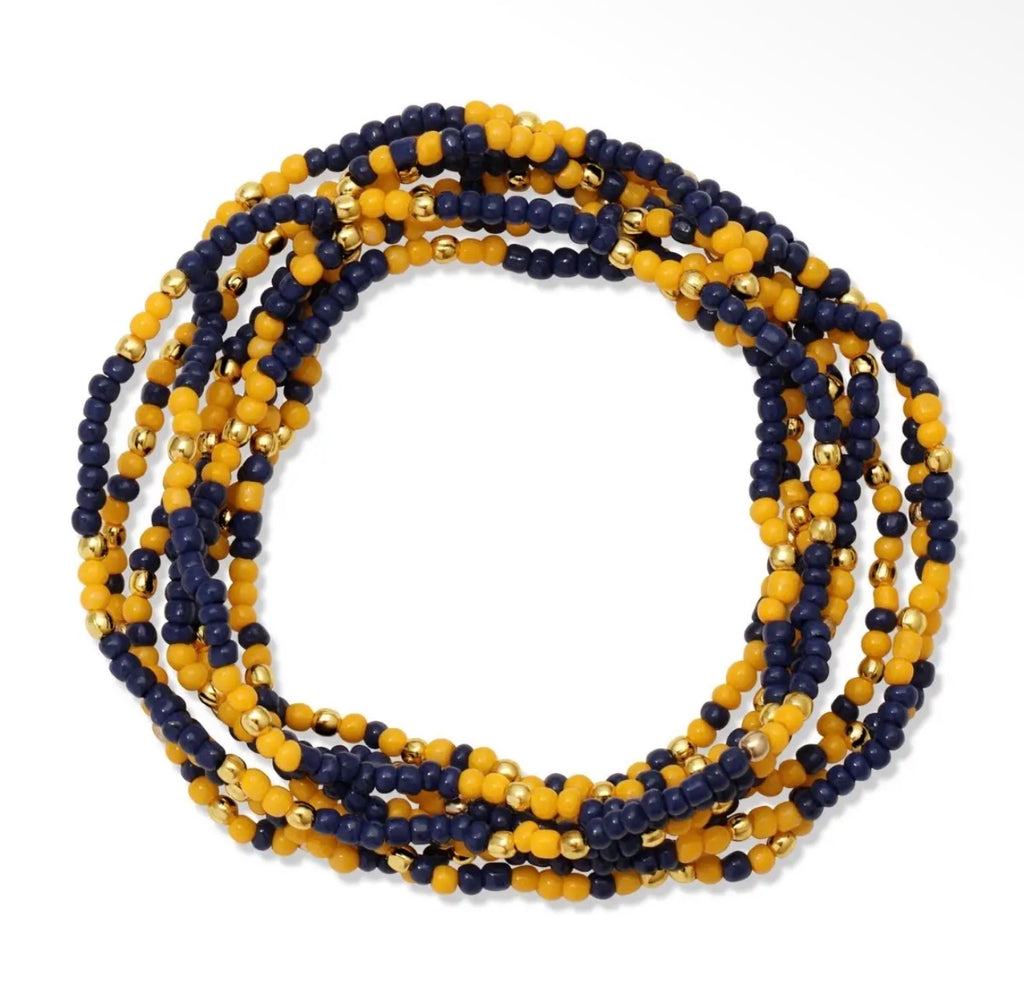 McKinney High Cheer Seed Bead Bracelets Set of 6